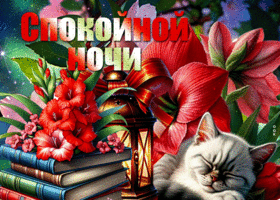 Postcard безбрежная гиф-открытка, спокойной и доброй ночи