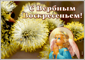 Открытка чудесная картинка с вербным воскресеньем