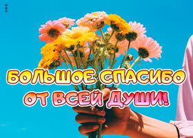 Picture цветочная открытка большое спасибо от всей души