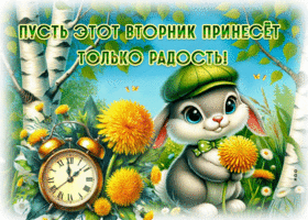Postcard деликатная гиф-открытка, пусть вторник принесет радость