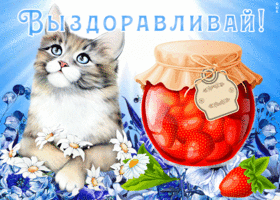 Открытка добрая картинка выздоравливай