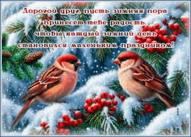 Picture дорогой друг, пусть зимняя пора принесет тебе радость