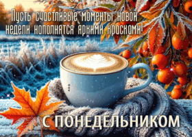 Postcard душевная открытка, понедельник и свежесть осени