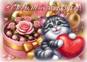 Picture элегантная гиф-открытка, любимой подруге