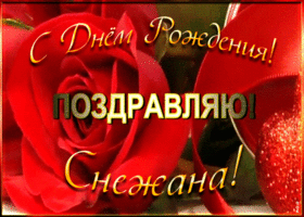 Картинка именная открытка с днем рождения снежане