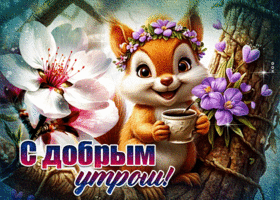 Picture искристая гиф-открытка, с весенним утром вас