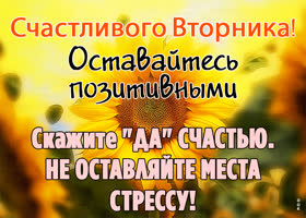 Picture искрящаяся открытка оставаться позитивным во вторник
