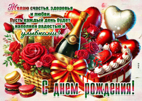 Picture изумляющая гиф-открытка, радости и улыбок, с днем рождения