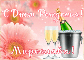 Открытка картинка с днем рождения с именем мирослава