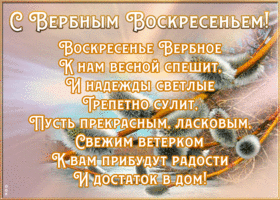 Картинка картинка с вербным воскресеньем с надписью