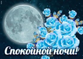 Открытка картинка спокойной ночи с луной
