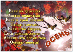 Открытка красивая открытка про осень с надписью