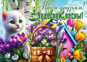 Picture ласковая гиф-открытка, моим друзьям чудесной весны