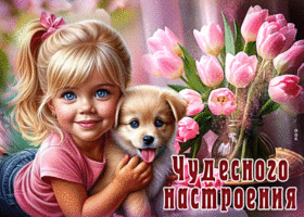 Postcard ласковая гиф-открытка, пусть настроение будет чудесным