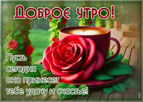Postcard легкая гиф-открытка, пусть утро принесет тебе удачу