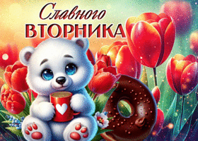 Postcard лёгкая гиф-открытка, славного вторника