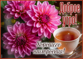 Postcard мелодичная гиф-открытка, доброе утро и хорошего настроения