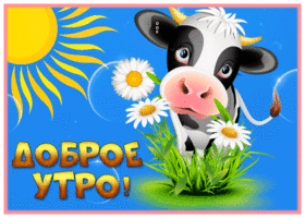 Picture милая картинка доброе утро с коровкой