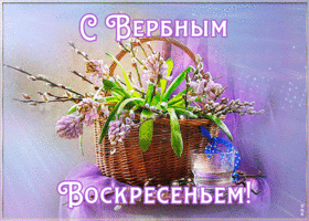 Картинка милая открытка с вербным воскресеньем