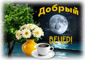 Postcard многозвучная гиф-открытка, добрый вечер