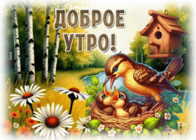 Postcard мягкая гиф-открытка, доброго утречка, с наступлением тепла