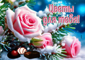 Postcard неповторимая гиф-открытка с розами