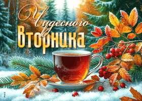 Picture нежная открытка, осенний вторник с улыбкой