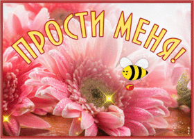 Postcard нежная открытка прости меня с блёстками