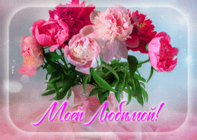 Открытка новая открытка с пионами