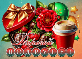 Postcard очаровательная гиф-открытка, дорогой подруге