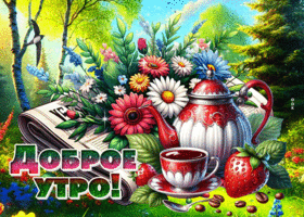 Postcard одухотворённая гиф-открытка, с добрым утречком вас