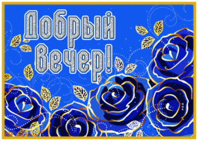 Picture оригинальная картинка добрый вечер с синими розами