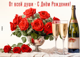 Postcard особенная открытка от всей души - с днем рождения