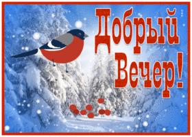 Picture открытка добрый вечер с чудесным зимним видом