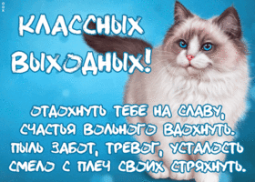 Картинка открытка хороших выходных с текстом