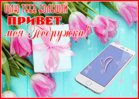 Картинка открытка привет, моя подруга