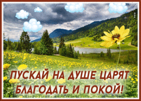Postcard открытка пускай на душе царят благодать и покой