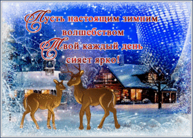 Открытка открытка зимнего волшебства