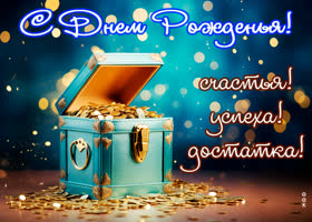 Picture отличная открытка с днем рождения! счастья, успеха, достатка!