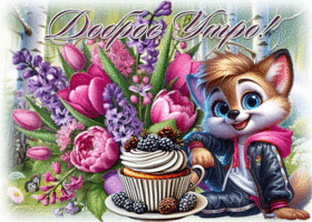 Postcard оживлённая гиф-открытка, доброго весеннего утречка
