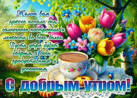 Picture песенная гиф-открытка, желает вам яркого начала дня