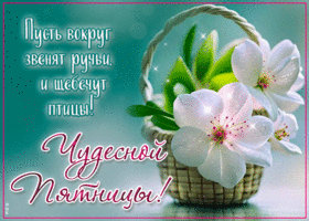 Postcard пленительная гиф-открытка, пусть в эту пятницу щебечут птицы