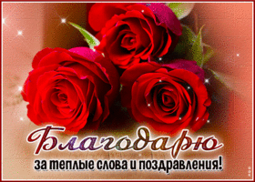 Postcard пленительная гиф-открытка, слова благодарности от меня