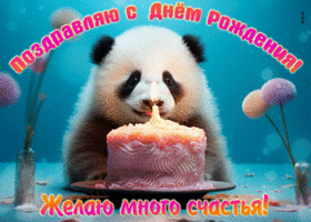 Postcard поздравляю с днем рождения! желаю много счастья!