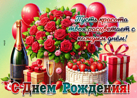 Postcard прелестная гиф-открытка, пусть красота твоя расцветает