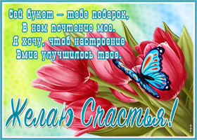 Открытка прикольная открытка с тюльпанами