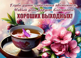 Picture притягательнейшая гиф-открытка, пусть выходные даруют благодать