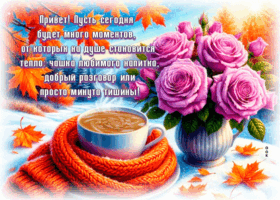 Postcard привет! пусть сегодня будет много моментов, от которых на душе становится тепло