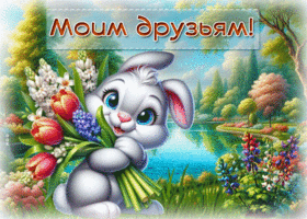 Postcard приветливая гиф-открытка, моим любимым друзьям