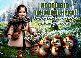 Picture приветливая гиф-открытка, отличного начала новой недели